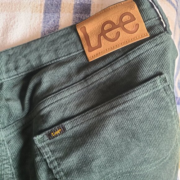 Lee Daren Zip Fly Green Corduroy Straight Leg Pants Men's Size W33 x L32 - Picture 5 of 5